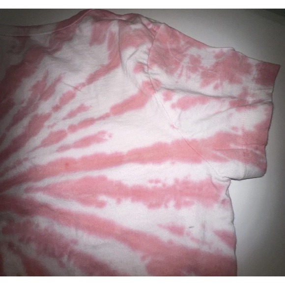 Vans Shirt Womens Large Pink White Tie Dye Skateboard Embroidered Crop Top Tee - Picture 9 of 11